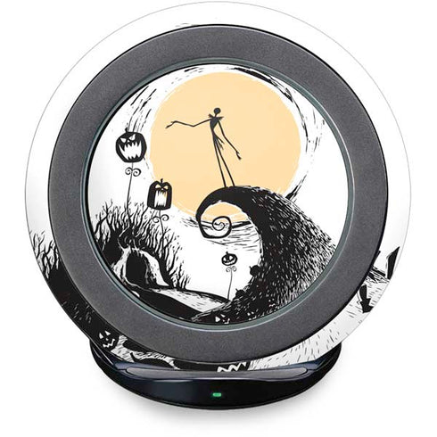 Disney The Nightmare Before Christmas Jack on Spiral Hill Art Fast Charge Wireless Charging Stand Skin